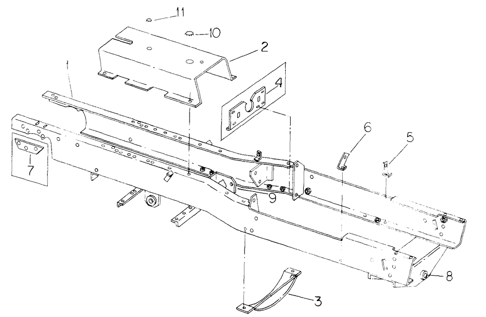 Main Frame And Supports - Cub 154 (S/N 21491 And Below) Diagram and Parts List for CUB154  Cub Cadet Lawn Tractor